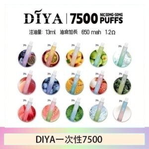 DIYA叮啞拋棄式7500 Puffs一次性電子煙3%