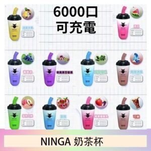 NINGA奶茶杯可充电一次性電子煙6000口